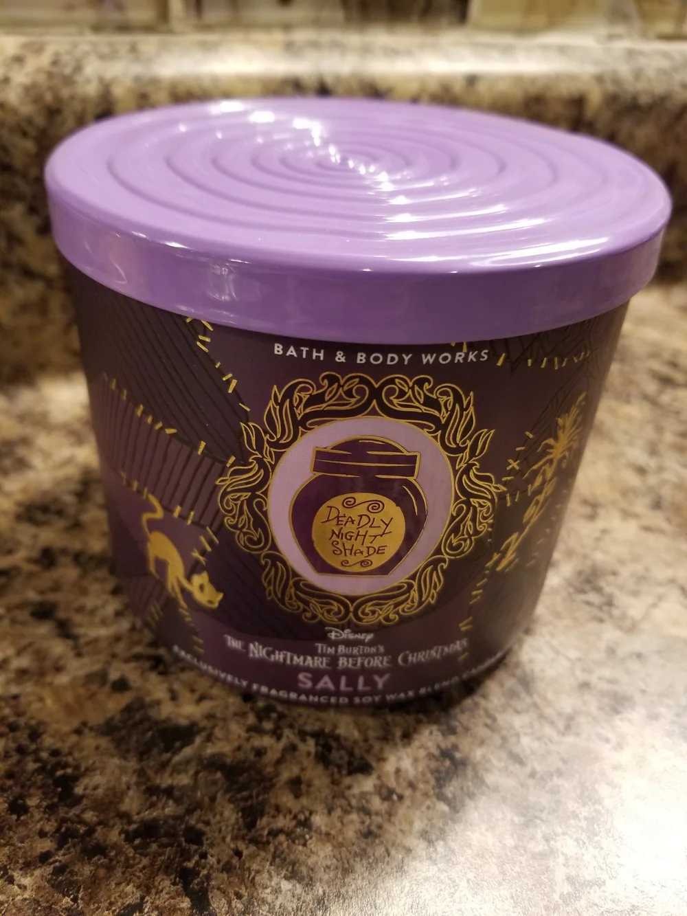 Bath & Body Works The NIGHTMARE  BEFORE CHRISTMAS Sally- Purple & Gold
